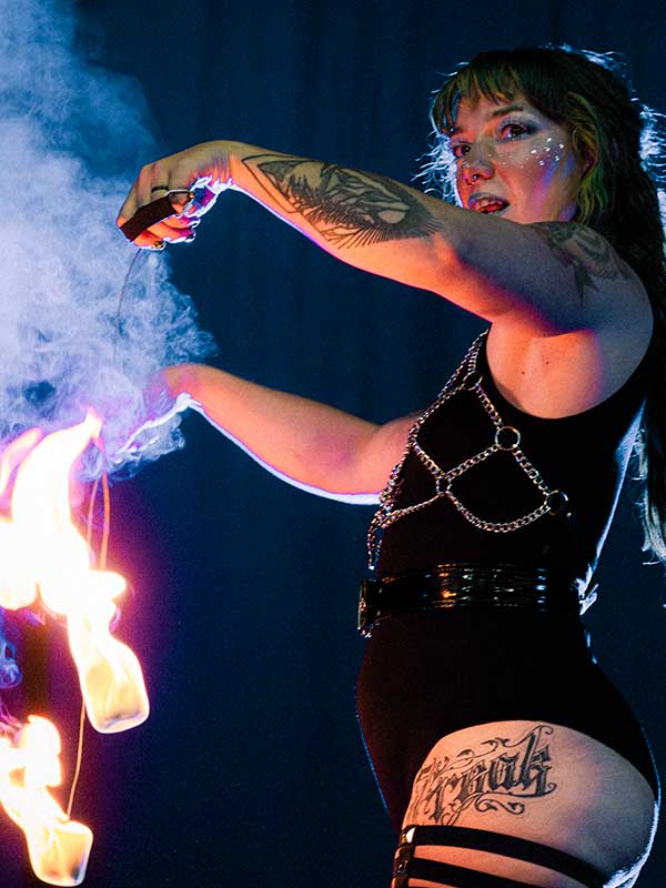 Fire dancing at The Big Meltdown Nottingham