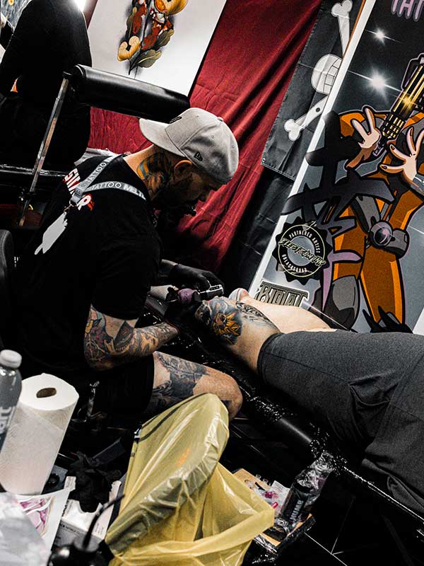 Tattoo artist at The Big Meltdown Nottingham
